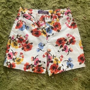 Gloria Vanderbilt Red and Yellow Bermuda Shorts
